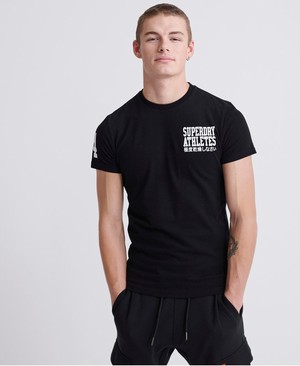 Superdry Mono Classic Férfi Pólók Fekete | YWEQN5936